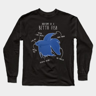 Betta Fish Siamese Fighting Fish Anatomy Long Sleeve T-Shirt